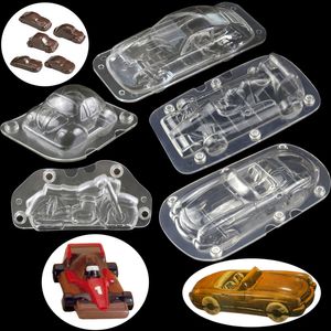 Baking Moulds 3D car shape Polycarbonate Chocolate Moulds Chocolate Candy Bars Molds Tray Polycarbonate Plastic Form Flowers Baking Pastry Ba 230627