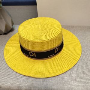 Tasarımcı Bayan Hasır Şapka Erkekler Mektup Kova Şapka Plaj Kap Çim Örgü Rahat Moda Yaz Sunhat Casquette