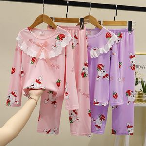 Комплекты одежды для девочек Pijama Set Cartoon Pajama for Kids 1 14years Spring Teenage Home Wear Long Johns Princess Baby Pajamas Casual Suits 230627