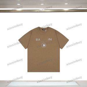 Xinxinbuy Men Designer Tee T Shirt 23ss Paris Emboss Emblish Pocket Kieszonkowy Bawełniany rękaw