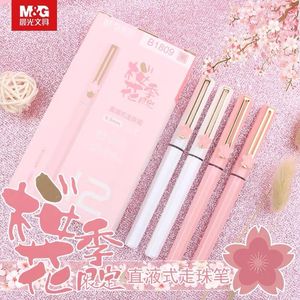 Pens M g Sevimli Moda Kiraz Çiçeği Sınırlı Siyah Mürekkep Roller Kalem Kawaii 0.5mm Pens Sakura Jel Kalem Kırtasiye Okulu