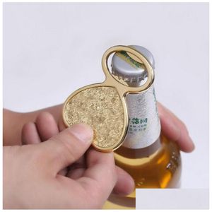 Abridor de garrafas de coração brilhante com acabamento dourado – lembrancinhas elegantes e acessórios para cerveja. Chaveiro de aço inoxidável em Dhsw4