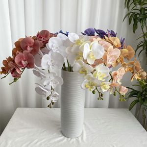 Decorative Flowers Plastic Artificial 3D-printed Butterfly Orchid Balcony Garden Decor Fake Flower Wedding Simulation Phalaenopsis Twigs