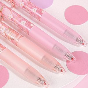 Pensje 36 szt./Partia Kawaii Peach Rabbit Gel Pen urocze 0,5 mm czarny atrament podpis Pens