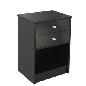 Modern Nightstand End Side Table with 2 Drawer Bedside Table with Shelve Storage