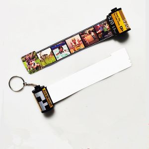 Wholesale Sublimation Film Roll Keychains Plastic Heat Transfer PET Pendants White Blank DIY Ornaments A12