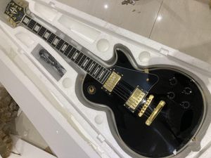 Kablolar Yeni LP Siyah Standart Yıldız Özel Gitar Altın Metal Elektro Gitar Altın Pikap Ebony Klavye Gitar
