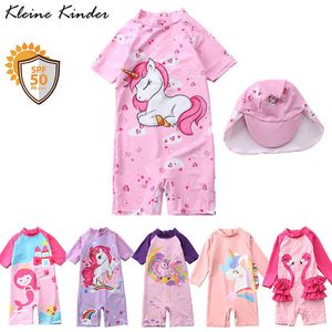 Costumi da bagno Costume da bagno Bambina Unicorno Sirena Costumi da bagno per ragazze Costume intero con protezione solare corta Seve Costume da bagno per bambini Costumi da bagno HKD230628