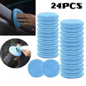 Vehicle Protectants 24PCS 5inch Clean Buffer Car Applicator Cleaning Polish Pad Foam Sponge Microfiber Waxing Dust Remove Auto Care