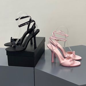 Yüksek topuklu saten Pamuklu yumuşak kumaş Sandaletler stilletto topuklu ayakkabılar 8.5cm 10cm Moda PeepToe kadın lüks tasarımcıları deri taban Akşam Ziyafet ayakkabıları kutulu