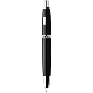 Pens New Piano Black Mohn A1 Press Fountain Pen Retractable Extra Fine Nib 0.4mm Metal Ink Pen with Converter for Writing