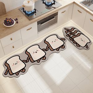 Dywan Cartoon Kitchen Długie dywany Nieregularny pies kota mata podłogowa do salonu bez poślizgu Wejście Doormat Kitchen Dibet Decor 230627