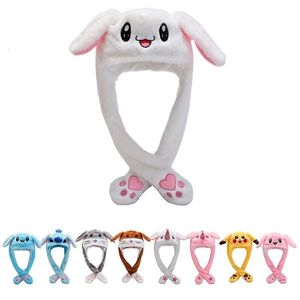 Party Hats Rabbit Hat Moving Ears Cute Cartoon Toy Beanie Plush Cap Kawaii Funny Bonnets Birthday Gift Bunny Gorra Winter Bunny Chapeau 230627