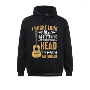 Herren-Kapuzenpullover „I Might Look Like Im Listening To You“, lustige Musik-Gitarrist-Kapuzenoberteile, Herren-Sweatshirts, vorherrschende Herbstkleidung