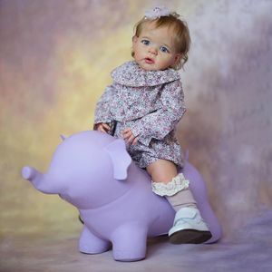 Puppen, 61 cm, bereits bemalt, fertige Puppe, wiedergeborenes Kleinkind, Sandie, lebensechte Soft-Touch-3D-Hautkunst, Tropfen 230627