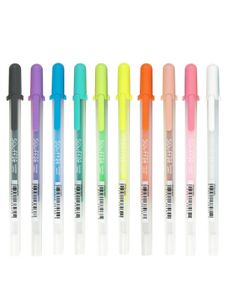 Pennor 10 Sakura Gelly Roll Soffle Color Gel Ink Pen | Vattentät 3D -ogenomskinlig uppsättning 10 pennuppsättningar