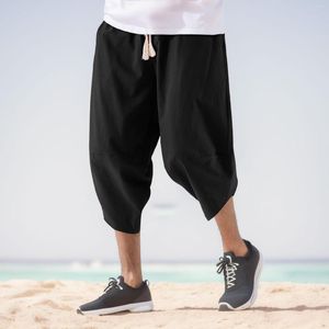 Herrenhose, modisch, lässig, schlicht, einfarbig, Cargo-Shorts, große Shorts, lang, leicht, für Herren