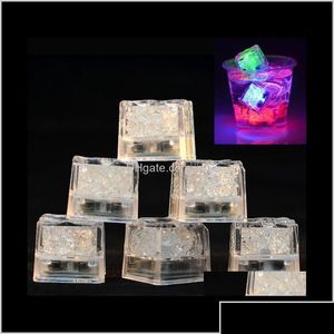 Decorazione per feste Aoto Colors Mini Romantico Luminoso Cubo di ghiaccio artificiale Flash Led Light Wedding Cristo Drop Consegna Casa Giardino Fes Dh2Qs