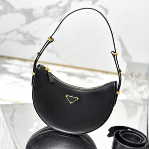 handbag With shoulder straps triangle half moon bag prad mirror quality luxurys Cross Body men Totes Genuine Leather Clutch Designer Purses Womens fashion Hobo bags