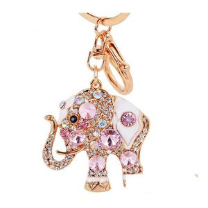 Key Rings Colorf Cute Elephant Keychain Chain Ring Holder Porte Clef Gift Men Women Souvenirs Bag Pendant Car Drop Delivery Jewelry Dhhcx