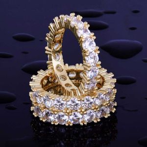Cluster Rings Bubble Letter Tennis for Men Bling Charm Real Gold Plated Hip Hop Jewelry Trend 230620