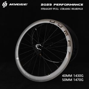 Bike Wheels HYGGE straight pull Carbon wheels 700C road clincher tubeless 40MM 50MM bike wheels r13 ceramic hubs wheels rim brake 230628