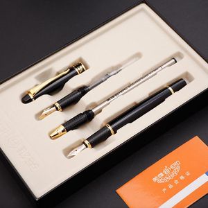 Ручки роскошная подарочная коробка фонтана ручка 0,7 мм роликовой ручки 0,5 мм F наконечник и 0,8 мм арт -изгиб.