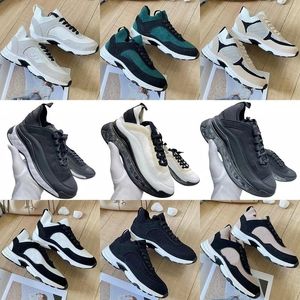 Ultra-Light Air Cushion Running Shoes Luxury Women Designerskor Läder Silk Stitching Sneakers Bekväma plattformskor Fashion Casual Shoes Summer Nya lägenheter