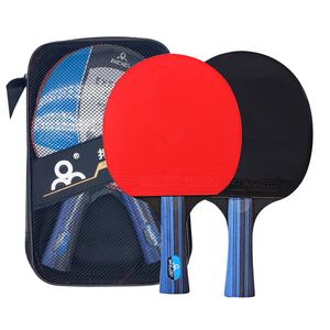 Bord Tennis Raquets Racket Set 3 -stjärnigt långt korthandtag Träning Poplar Trä för studenter Ping Pong Paddel 230627