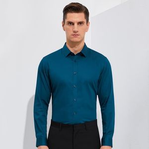 Męskie sukienki Koszule męskie klasyczne klasyczne, bez żelaza solidna koszula bez kieszeni Pocket Design Standardowy standardowy mężczyzna Formal Business