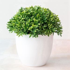 Fiori decorativi 1 pz 14 cm Mini piante artificiali in vaso per la casa interna Tavolo Camera da letto Decorazione Decorazione di nozze Giardino Esterno Vaso fai da te