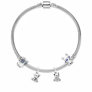 Heißer Verkauf S925 Silber Charms Armband für Frauen Party Designer Mode Hohe Qualität Schmuck Blume Tier Anhänger DIY fit Pandora Armband Set mit Original Box