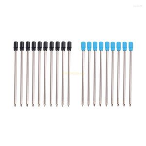 10PCS Ballpoint Pen Woparatowanie wymiany 1,0 mm niebieski czarny atrament kolor na papiery papiernicze biurowe szkolnego