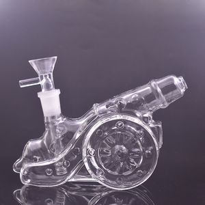 Novo design Artilharia Forma Dab Rig Vidro Bong 14mm Feminino Bubbler Cachimbo Heady Reciclador Cachimbos de Água Cachimbos de Água com Queimador de Óleo de Vidro Cachimbos 1pcs