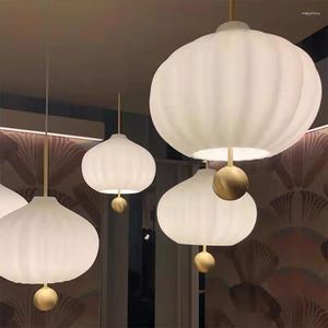 Hängslampor Vit glaslampa Originalitet Lykta form hängande lampor för sovrum matsal café butik inomhus leddroppe fixtur