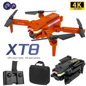 Droni Uav intelligenti Easy Fly Mini XT8 Telecamera HD WIFI FPV Pressione dell'aria Altitudine fissa 4K Quadcopter pieghevole professionale RC Elicottero