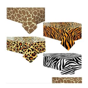 Party Decoration Jungle Safari Animal Print Trackduk - Vattentät dekor för födelsedagar Baby -duschar mer 54 x108 Drop Delivery Home DHABP