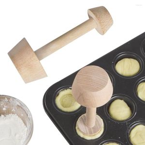 Bakning formar diy trä tårta konditory manipuler mini pan mögel dubbla sidor slitstarka äggtillverkare mögel pusher äggtart