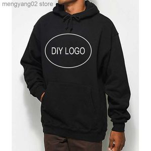 Herrtröjor tröjor anpassade hoodies herrar text foto tryck grossist diy tröja unisex hög kvalitet streetwear fleece hoodie topp dropshipping t23628