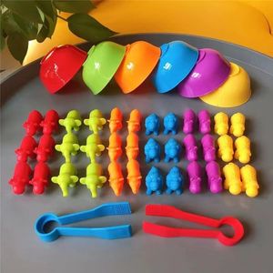 Andere Spielzeuge Baby Regenbogen Farbsortierung Montessori Pädagogisches Zählen Tier Dinosaurier Sortierspiel Spiel Sensorisches Babi für Weihnachtsgeschenk 230627