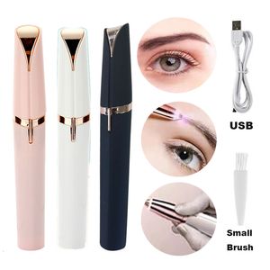 Clippers Trimmers uppgradera USB Electric Eyebrow Trimmer Painless Eye Brow Epilator Nose Hairs Mini Shaver Razors Portable Hair Remover Women 230627