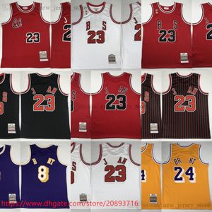 Autêntico jogador costurado versão clássico retro basquete jersey amarelo 60th 2007-08 jerseys 1997-98 branco 1995-96 vermelho campeão preto listra 1996-97 homem