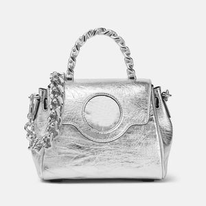 Mode tygväska crossbody handväska designer handväska toppkvalitet kvinnor axelväskor silver skrynklig hud gyllene krokodilmönster stor kapacitet handväska klaffpåse