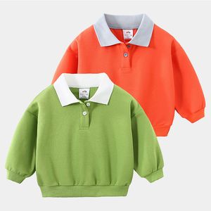 T-Shirts Herbst Frühling Casual 2 3 4 6 8 10 Jahre Kinder Umlegekragen Langarm Farbe Patchwork Sweatshirt für Kinder Baby Jungen 230627