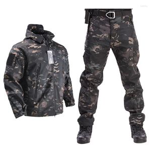 Охотничьи куртки HAN WILD Army Or Pants Soft Shell Одежда Тактические костюмы Водонепроницаемая куртка Мужчины Пилотный комплект Военно-полевая одежда