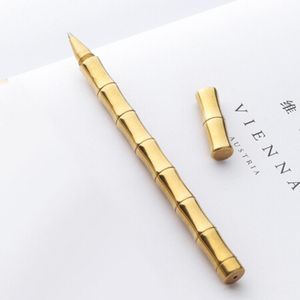 Długie 10pcs Bamboo Ballpoint Pens Pens Pisanie Pisanie Pisanie Promocyjne Prezenty Brass Busint Ball Point Pen Pen School Office