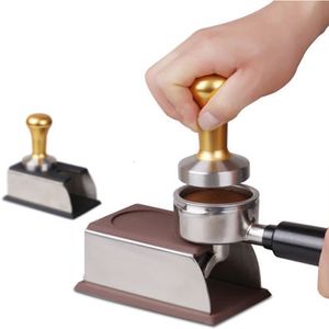 Tampers Sturdy Stainless Steel Silicone Espresso Coffee Tamper Stand Barista Tool Tamping Holder Rack Shelf Coffee WF1017 230627