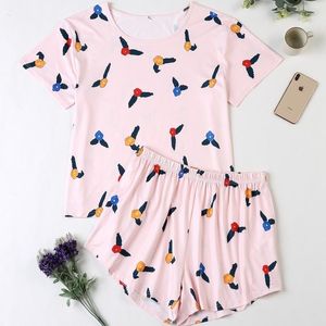 Women's Sleepwear 4XL Plus Size Summer Women Pajama Sets Nice Short Sleeve Pajamas Pink Soft Pyjamas Autumn Shorts Homewear