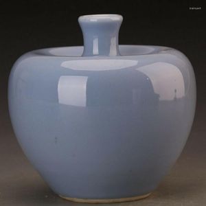 Vases China Antique Porcelain Sky Blue Glaze Apple Zun Jar Vase