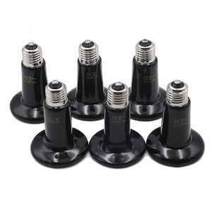 Reptilförsörjningar 5st PET Värmelampan Beige Black Infrared Ceramic Emitter Heat Gulb Brooder 25W 50W 75W 100W 150W 200W 230627